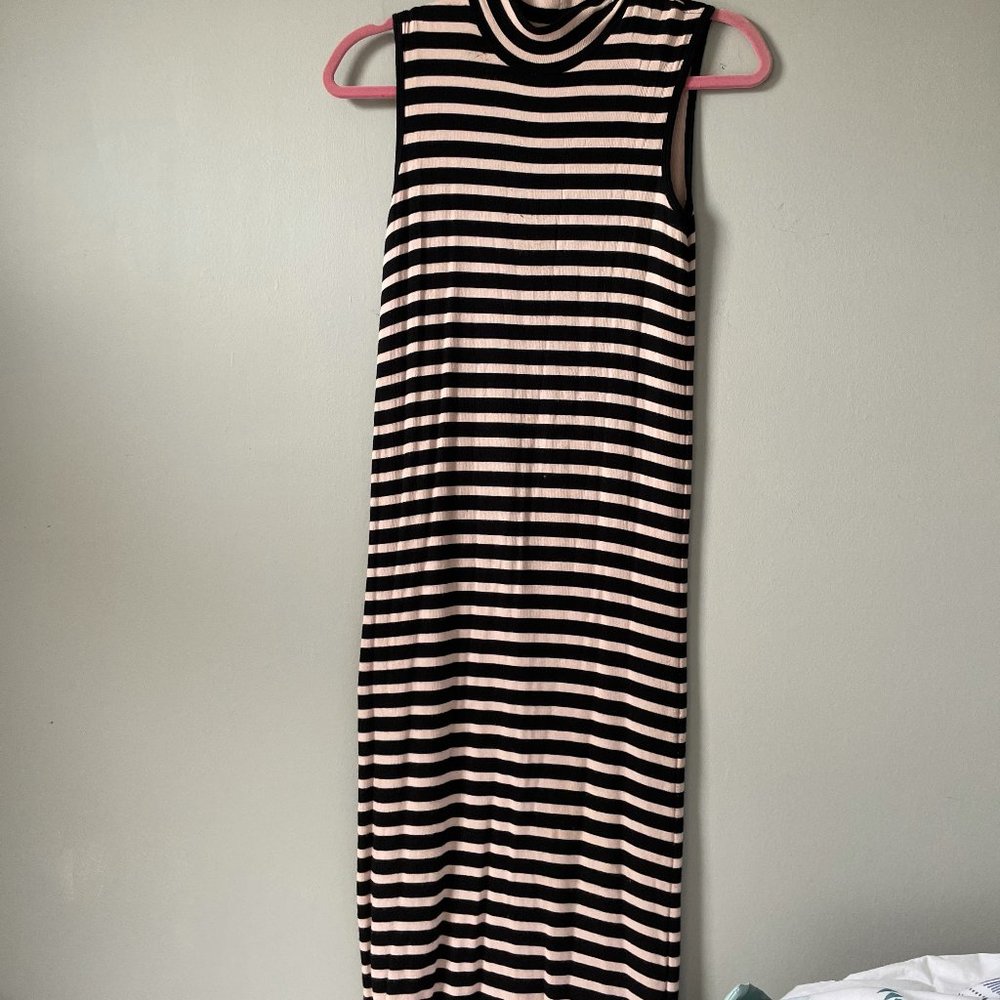 ATM Striped Turtle Neck Dress